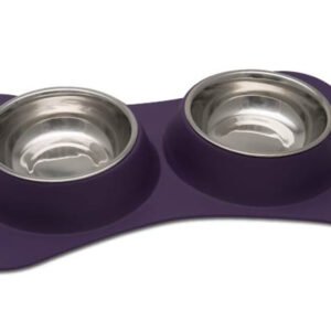 Comedero Doble Flexible Morado