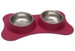 Comedero Loving Pets Doble Flexible Rojo