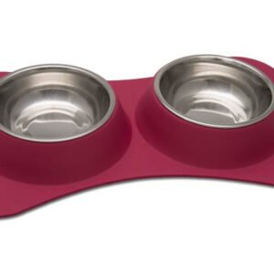 Comedero Loving Pets Doble Flexible Rojo