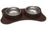 Comedero Loving Pets Doble Flexible Chocolate