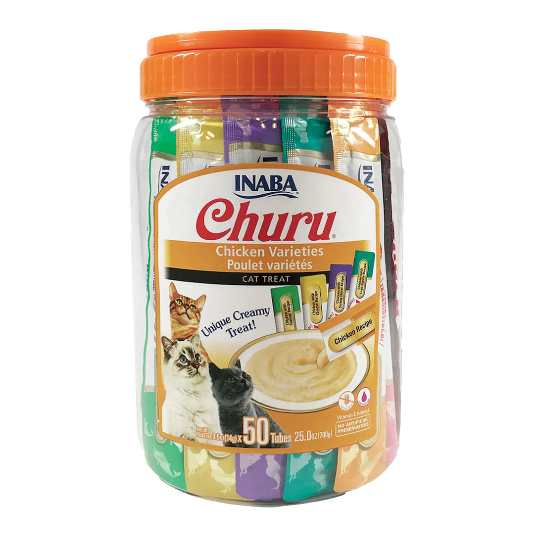 Churu Cremoso Gato de 50 Unidades en Varias Recetas de Pollo