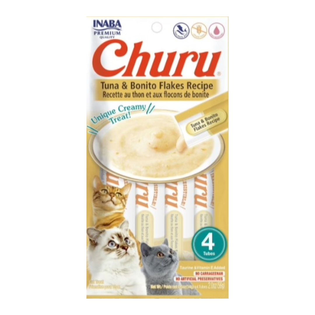 Churu Cremoso Gato 4 Unidades de Atún con Hojuelas de Bonito