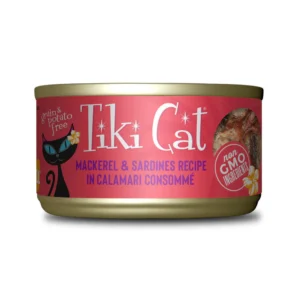 TIKI CAT Grill Caballa y Sardinas en Caldo de Calamar - Lata 80 gr