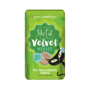 TIKI CAT Luau Velvet Mousse Atún y Caballa en Caldo Pouch 80 gr