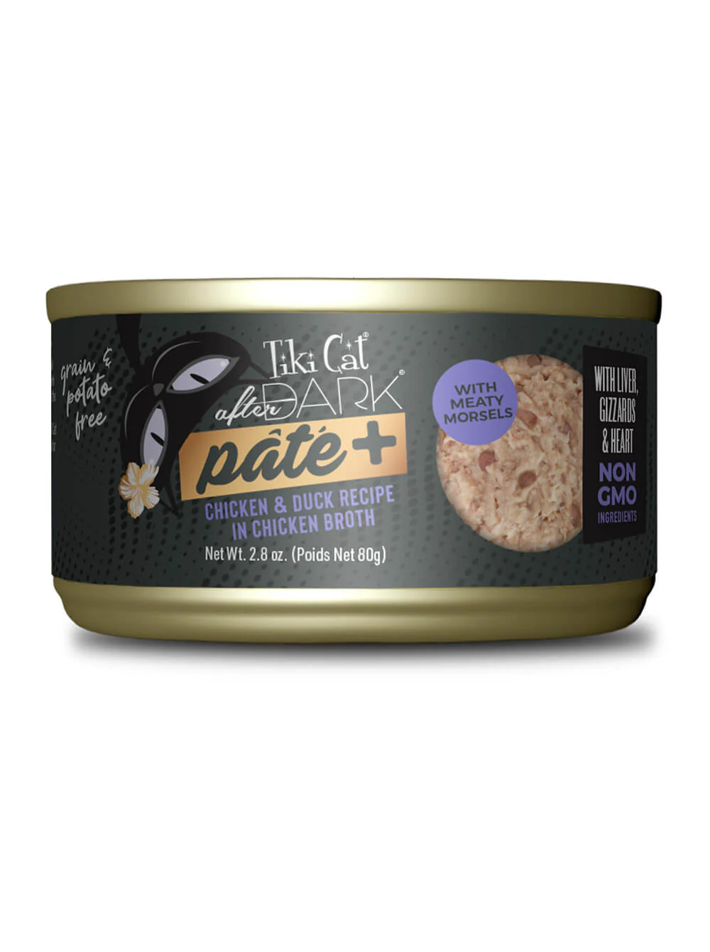 TIKI CAT After Dark Paté Plus Pollo y Pato en Caldo de Pollo - Lata 80 gr
